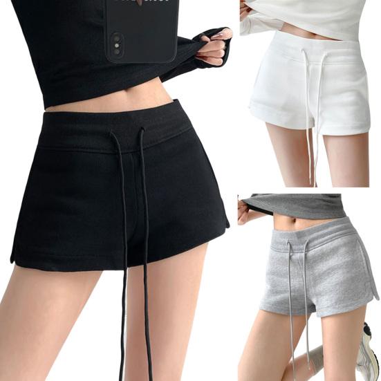 Women Athletic Shorts Summer Sexy Booty Workout Yoga Shorts High Waist Mini Shorts with Drawstring And Pockets for Gym Running Cycling