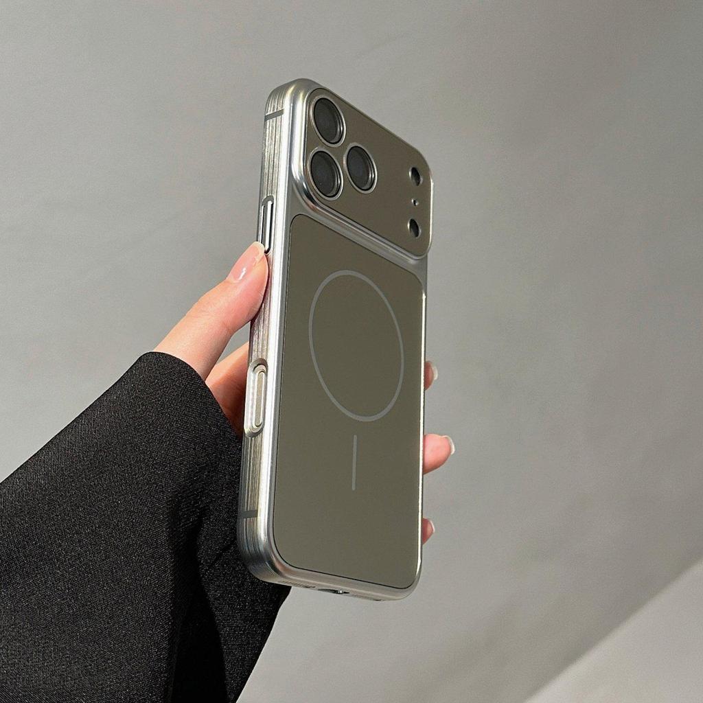 Apple 17 Pro Max Magnetic Phone Case: Electroplated Edge, Matte Anti-Fingerprint, Drop-Proof for iPhone 16.
