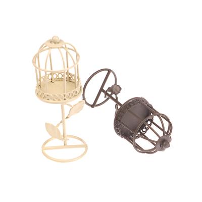 1/12 Casa delle Bambole Simulazione Mini Modello Gabbia per Uccelli in Metallo Decorazione Giardino delle Fate Casa delle Bambole Micro Paesaggio Gabbia per Uccelli Artigianato Ornamento