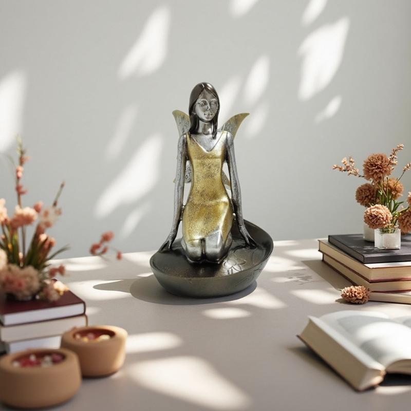 Angel Figurines Resin Faery Statue for Home Decors Faery Sculptures Decorative Ornament Housewarmings Gift for Women Girls