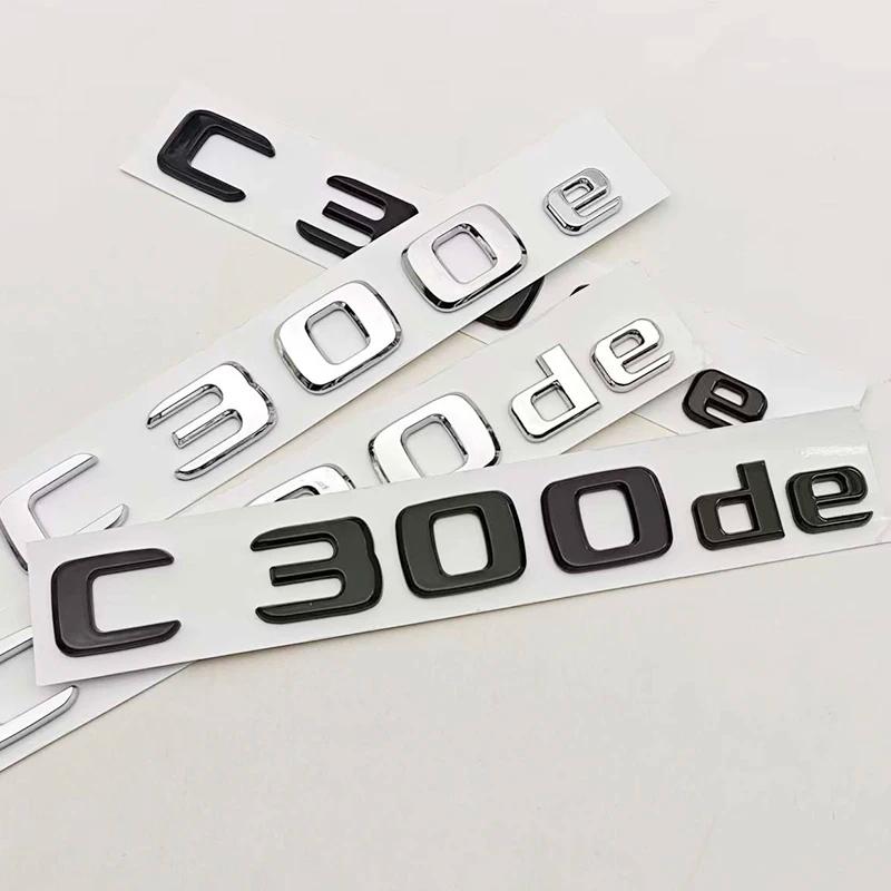 Chrome Black Car Styling Logo C300de Badge Rear Trunk Emblem Sticker Decals For Mercedes Benz C300e C300de W206 Accessories RL1