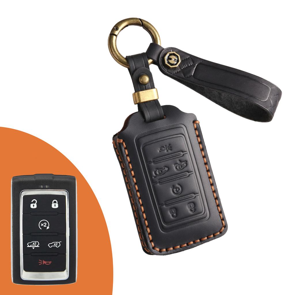 Key Protective Cover for JEEP Jeep 21-25 New Key Leather Car Cowhide High-end Bag