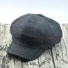 Men'S Large Head Circumference Large Size Striped Octagonal Hat British Retro Cap Men'S And Women'S Beret Tide