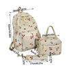 3Pcs/Set Oxford Cloth Cherry Backpack Preppy Style Adjustable Laptop Backpack with Lunch Bag & Pencil Case Large Capacity