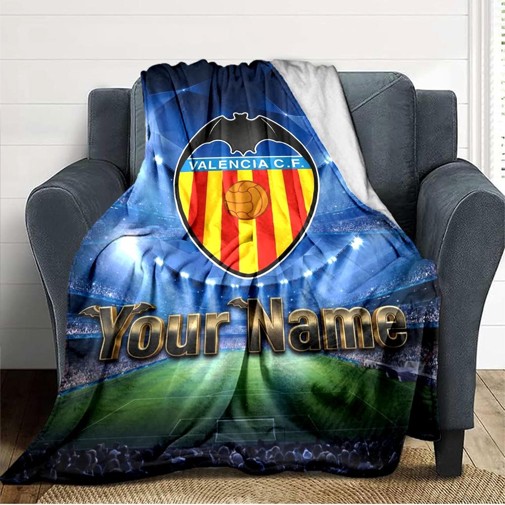 Name Custom Valencia CF Print Flannel Blanket High Quality Warm Comfortable Cover for All Seasons Perfect for Gifts Home Decor