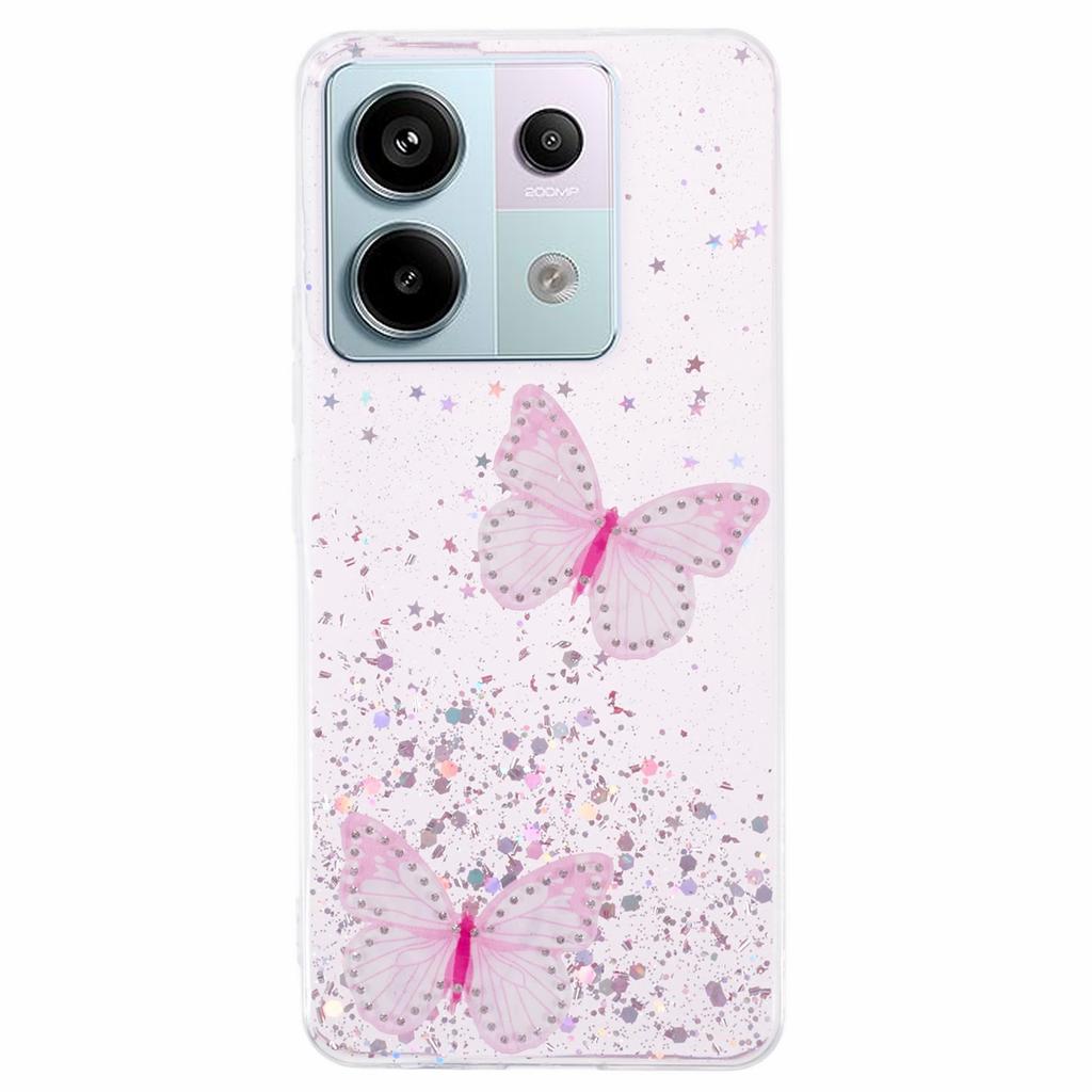 AW Series For Xiaomi Redmi Note 13 Pro 5G/Poco X6 5G Case TPU+PVC Butterfly Pattern Phone Cover