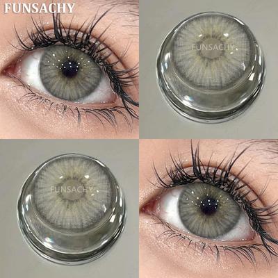 FUNSACHY 2pcs High Quality Colored Pupils for Eyes Korean Fashion Lenses Blue Eye Contacts Natural Gray Colored Lenses for Woman