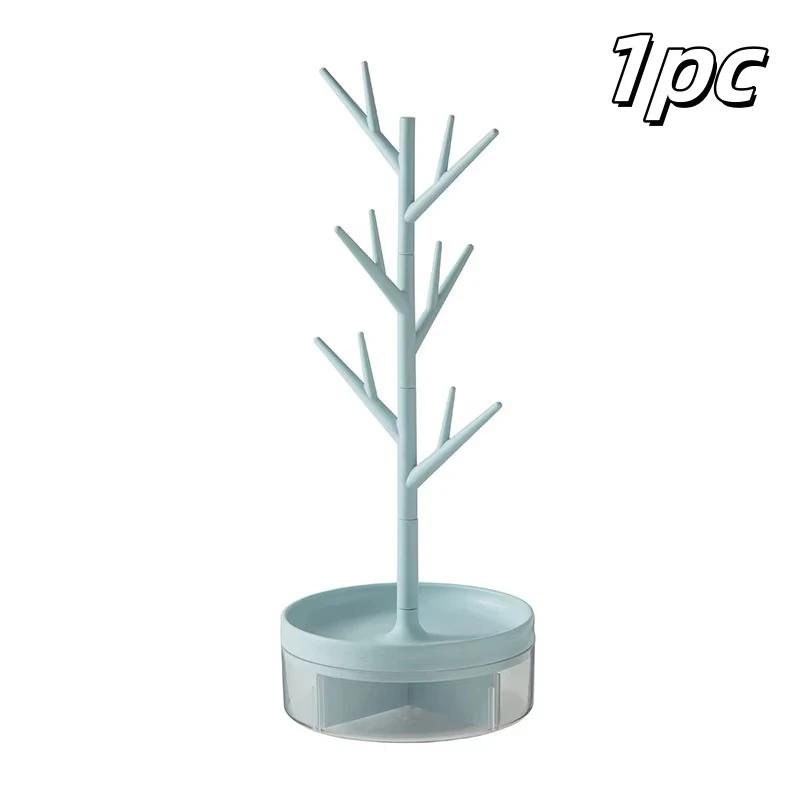 1pc Rotating Jewelry Storage Rack, Earring Necklace Storage, Dressing Table Storage, Display Rack, Multi-purpose Storage Rack