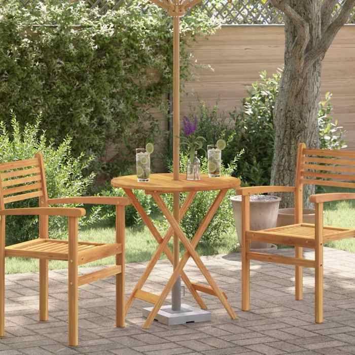 VidaXL Table de jardin pliable Ø60x75 cm Bois d'eucalyptus solide