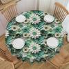 Fashion Trend 3D Flowers Tablecloth Round Oilproof Luxury High 3D Floral Table Cloth Cover for Party 70 Inch