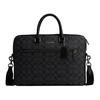 Ethan 38 Classic Logo Zipper Closure Synthetic Leather Handheld Shoulder Crossbody Briefcase Large Men Bags Black CR270-QBLWO