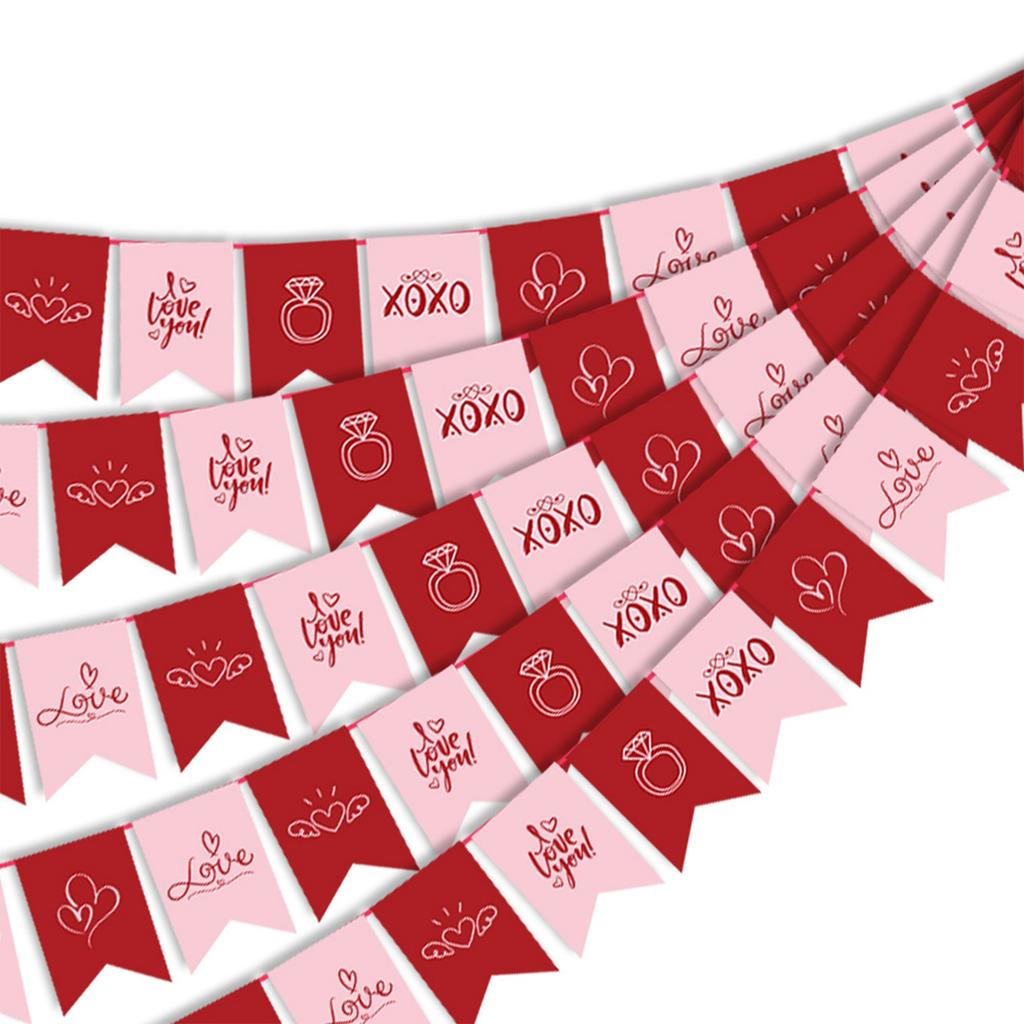 Fishtail Paper Bunting Valentine Decoration Hanging Ornament For Anniversary Wedding Valentine Celebration Home Decoration