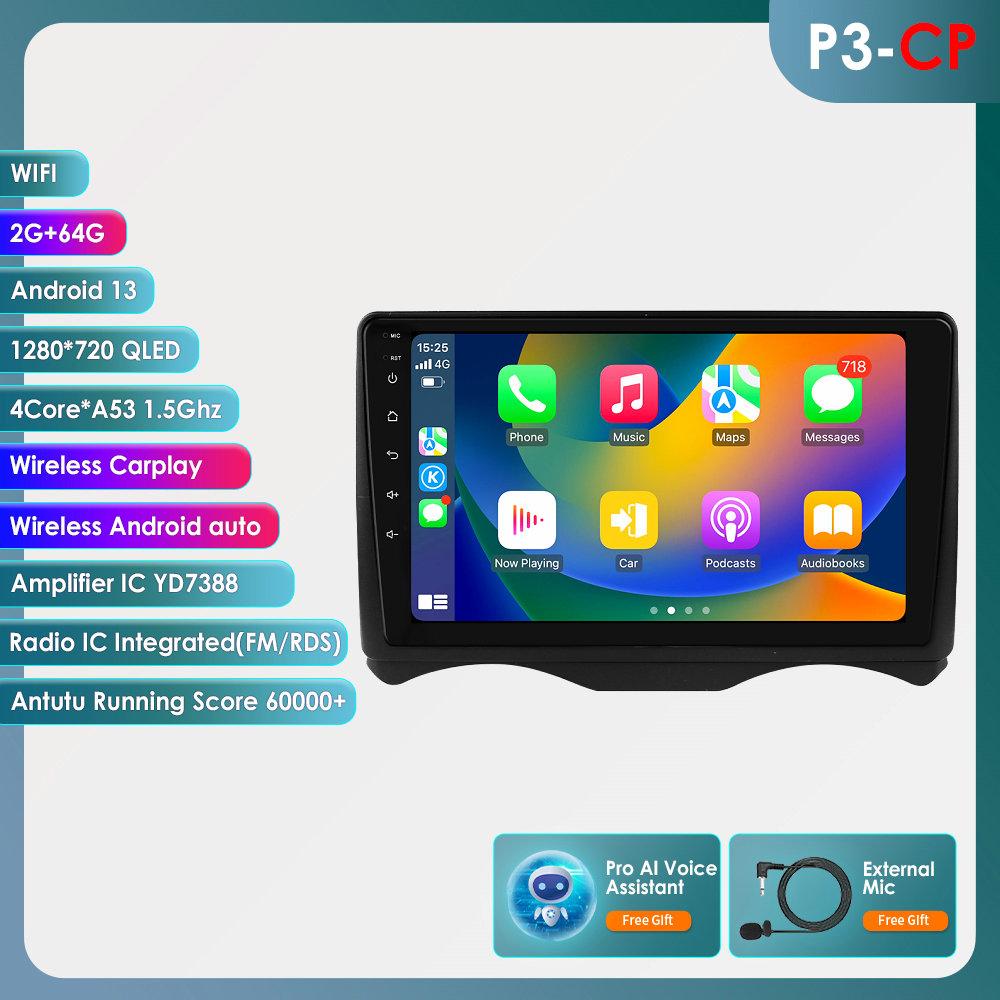 

OSSURET Carplay 4G 2Din Android 13 автомобильное радио для Citroen C2 2002 - 2006 Citroen C3 мультимедийный видеоплеер интеллектуальный экран GPS DSP WIFI Авторадио P3CP 4Core 2G 64G AI