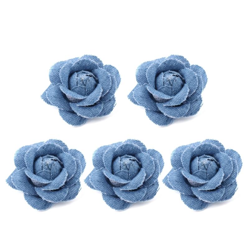

5pc Korea Denim Fabric Flowers Clothes Hats Dress Decoration Flower Hair Accessories DIY Scrapbooking Crafts Supplies