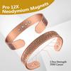 Yousheng Men Magnet Bracelet Opening Adjustable Circumference Positive Energy Retro Engraved Copper Lightweight Daily Wrist Jewelry