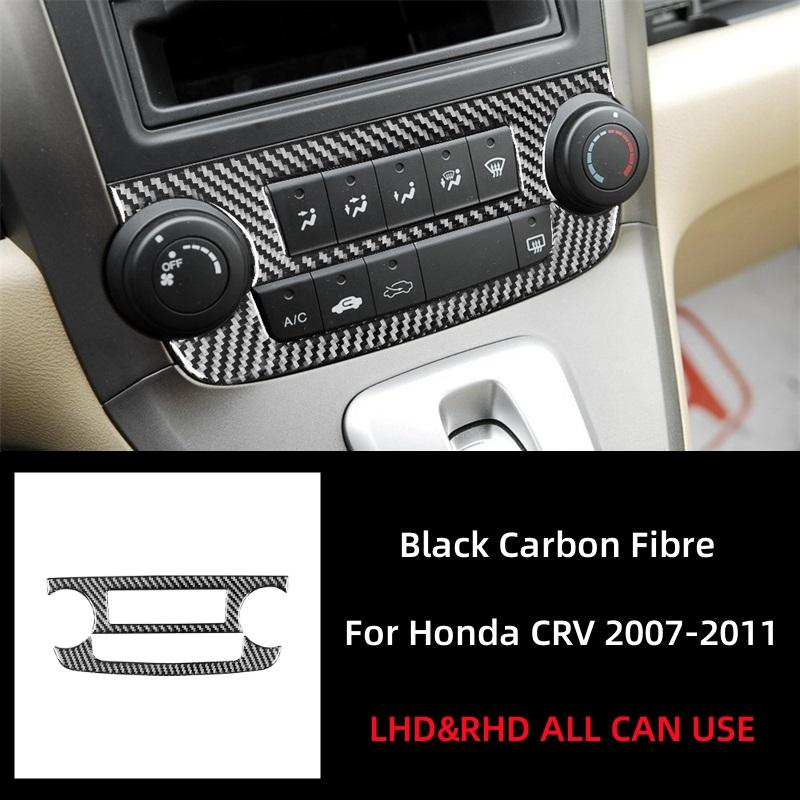 

For Honda CRV 2007 2008 2009 2010 2011 Accessorie Carbon Fiber Interior Car Center Control CD Panel Volume Knob Frame Cover Trim чорний