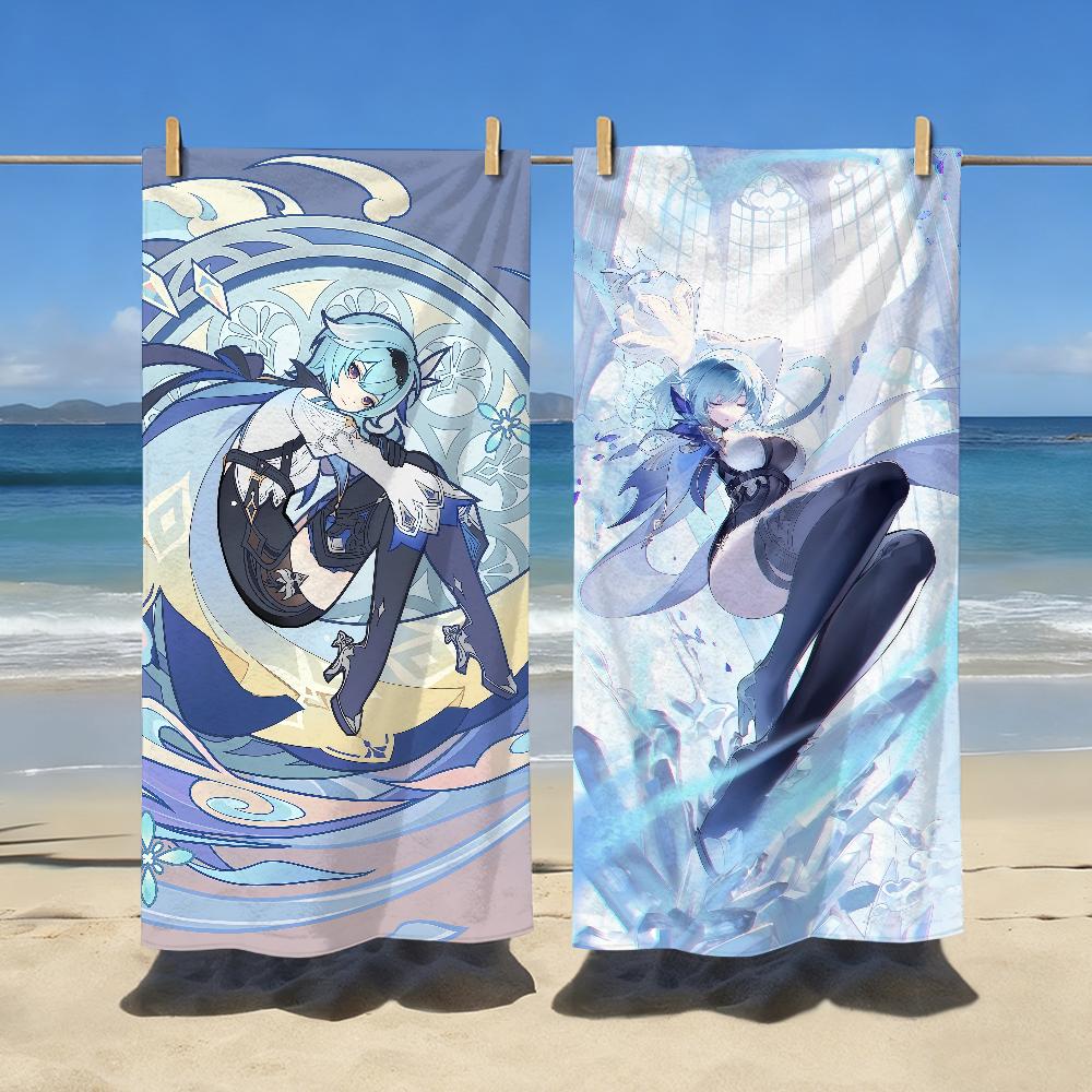 Genshin Impact Eula Towel Sports Quick Dry Travel Camping Gear Sandproof Soft Light Large Beach Towel