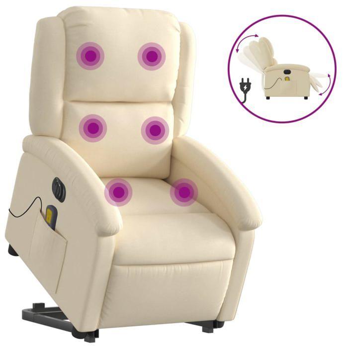 VidaXL Electric Massage Recliner, Relaxation Chair with Adjustable Backrest and Footrest, Seat of 3204209