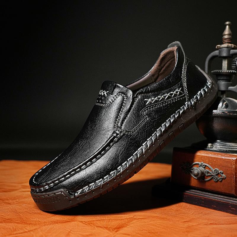 Scarpe da Uomo Casual in Pelle da Esterno Fatte a Mano Comode Mocassini da Uomo Suola Morbida Slip-On Mocassini da Uomo Antiscivolo Tempo Libero Passeggio Scarpe da Guida