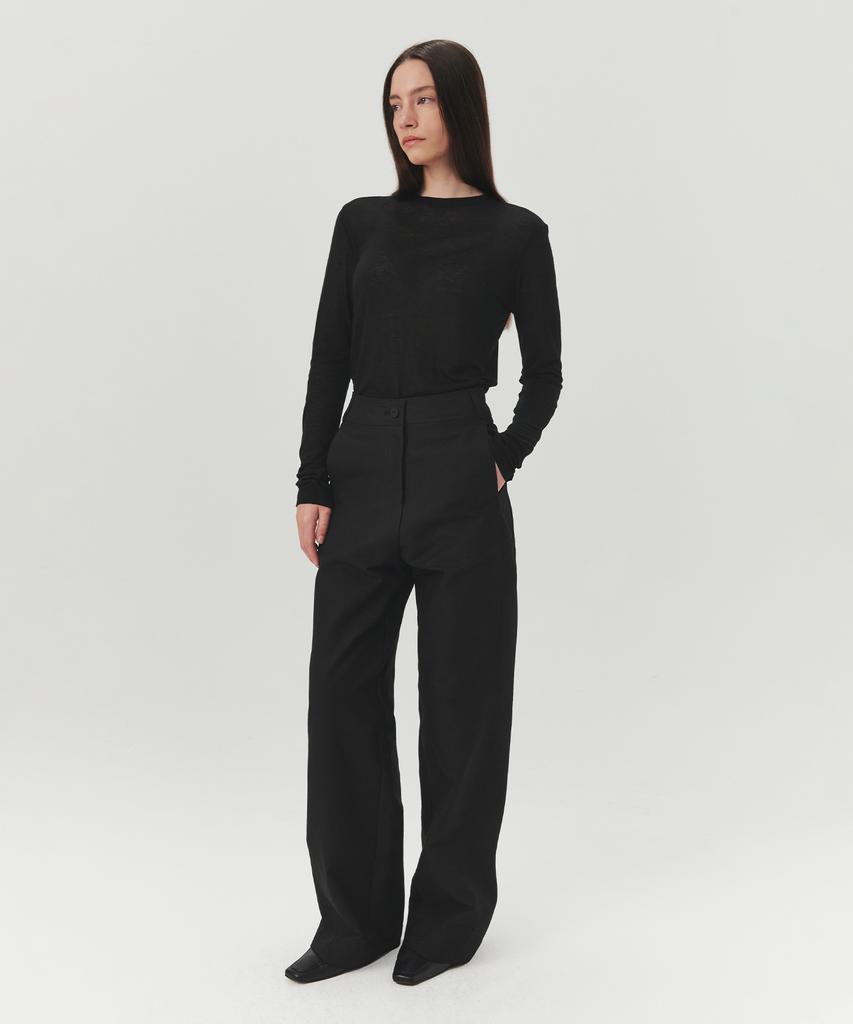 Leuba French Wide Chino Pants - Black
