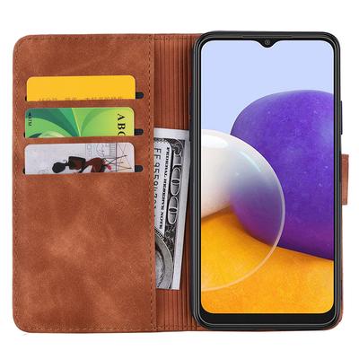For Samsung Galaxy A35 5G Cell Phone Case Imprinted Flower Leather Wallet Cover