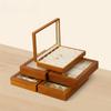 For  Bracelet Necklace Display Case Wooden Ring Earrings Organizer Large Jewelry Storage Box With Cover X007