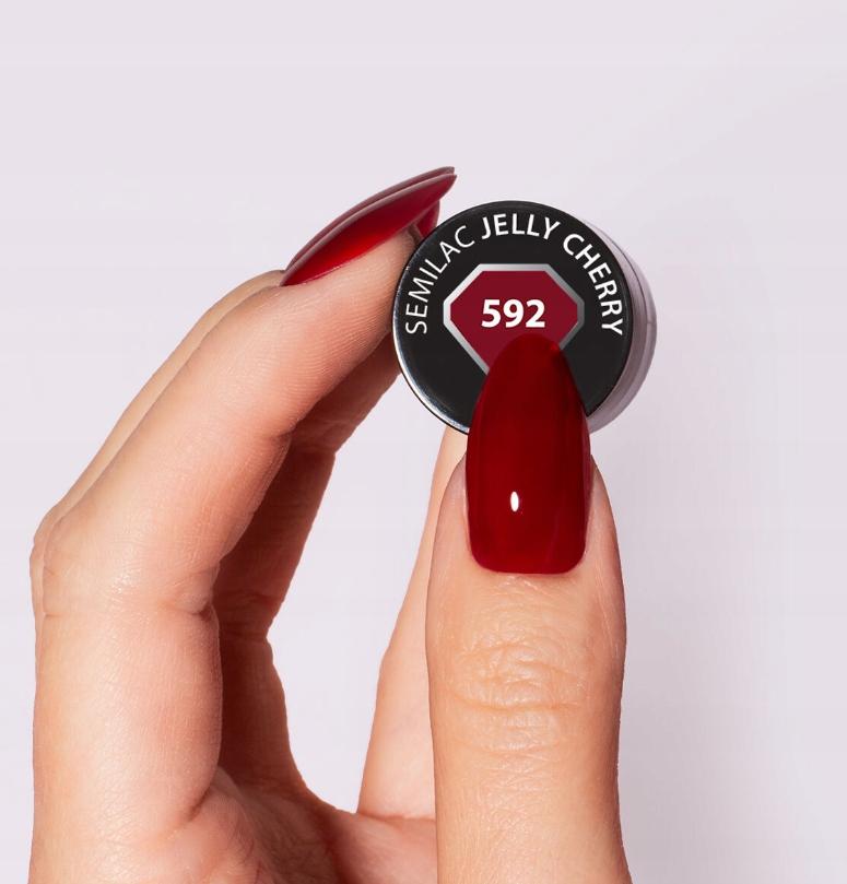 Semilac Hybrid Nail Polish, No. 592 Jelly Cherry 7