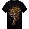 HZCX FASHION Herren Damen Glitzerndes T-Shirt Strass Kurzarm Rockfestival Bling Edelstein T-Shirt Baumwolle Grafik-T-Shirts