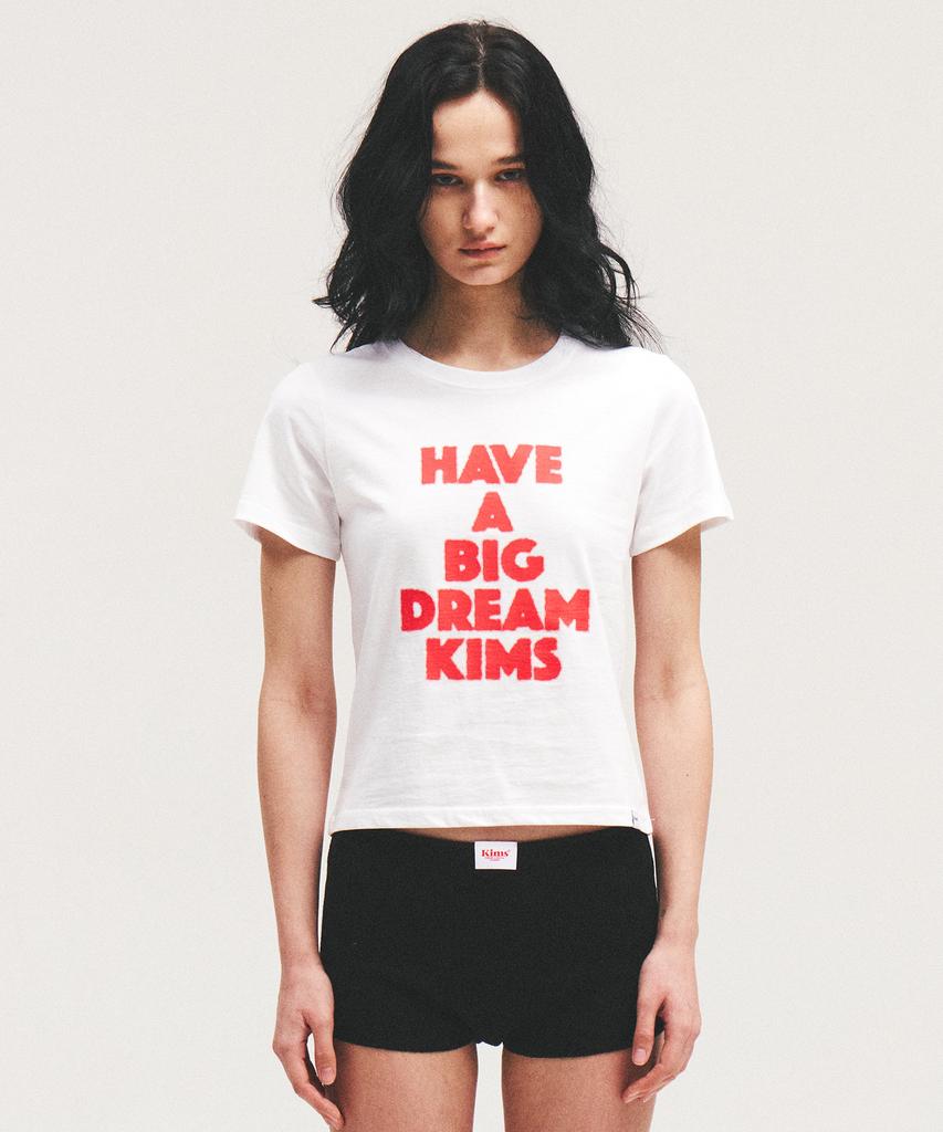 Kimseupeulesikoteunmakes (Unisex) Big Dream Tee White(Red)