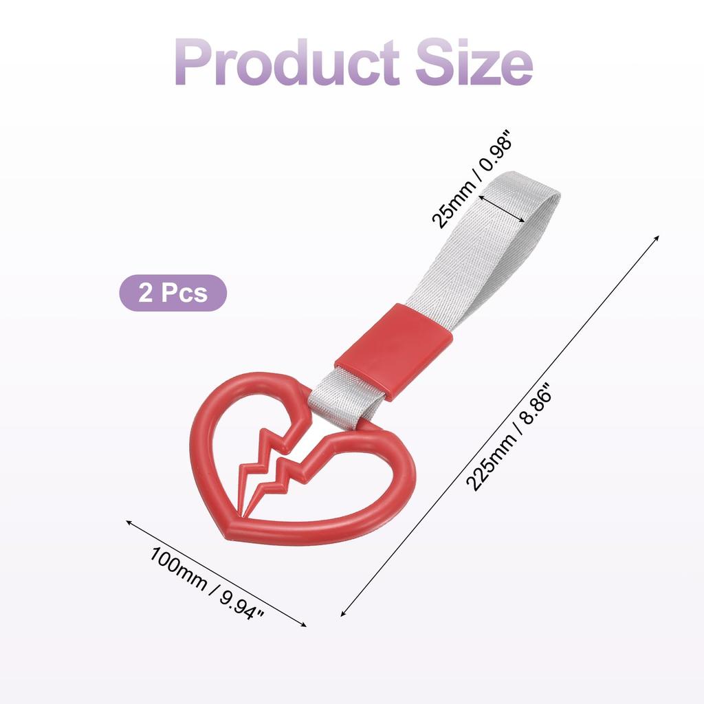 Car Steering Wheel Set of Rear Bumper Warning Interior Exterior Bus Vehicle Keychain [PATIKIL] Heart-shaped Strap, 2, Ring, & Decoration, & Accessory,