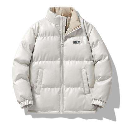 Men's Cotton Coat, Japanese Style Hong Kong Style Stand Collar, Thickened Winter Warm Jacket, Solid Color, Fashionable and Versatile Cotton Jacket