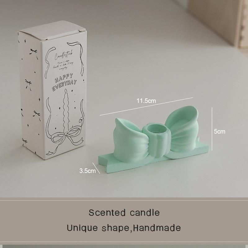 

Подсвечник для ароматической свечи на длинном шесте, креативное украшение в стиле ins, розовый гипсовый подсвечник в форме банта. 5