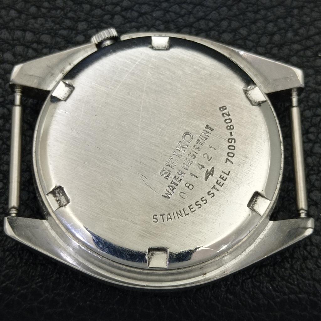 AUTOMATIC 7009A VINTAGE SEIKO 5 JAPAN MENS BLACK COLOR DIAL WATCH A701498-5 R206b-a701498