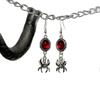 Gothic Punk Red Crystal Spider Long Pendant Earrings for Women Halloween Party Witch Dangle Earrings Jewelry Accessories Gifts