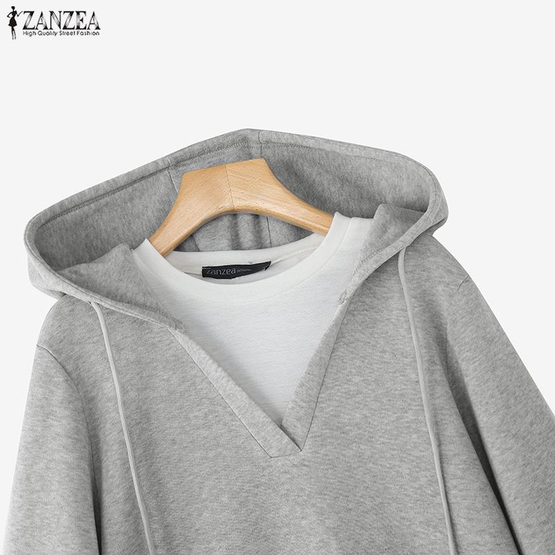 ZANZEA Women Casual Hoodies Long Sleeve Autumn Pullover Sweatshirt