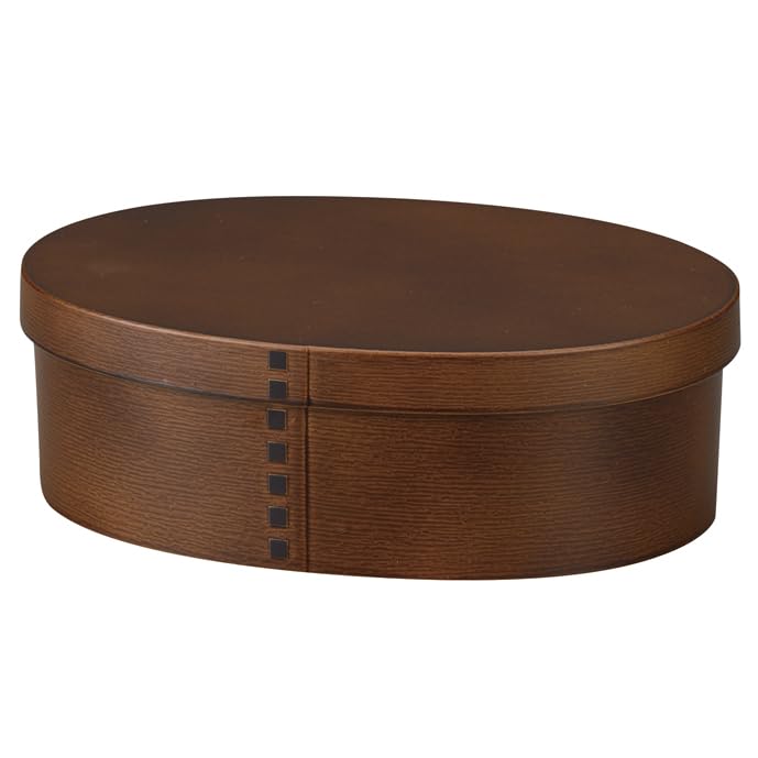 Mitani Yamanaka Lacquerware Oval Lunch Box BR (Mitani) Single-Tier (Large) (with Divider) M18049-7
