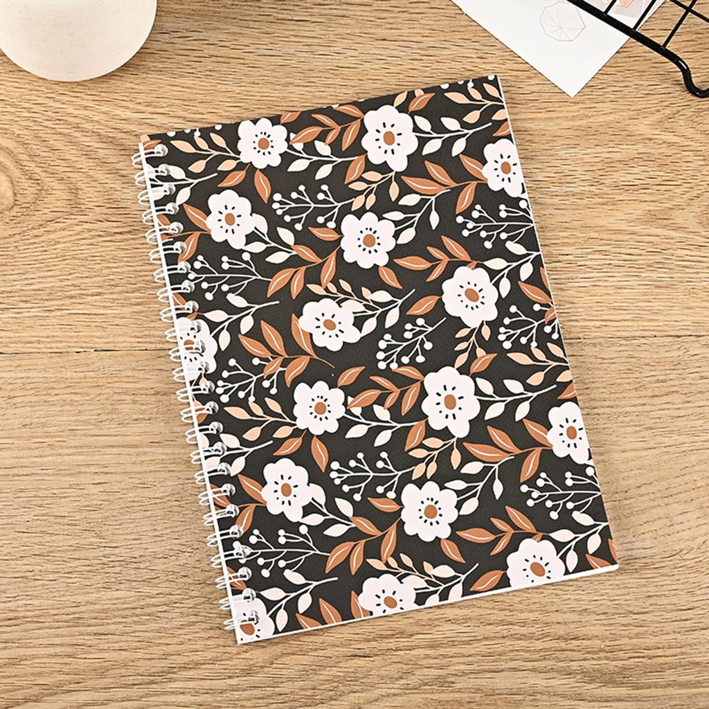 A5 Size Spiral Journal Notebook with Fresh Style Printing Floral Hardcover Cute Note Books Suitable for Office School Supplies