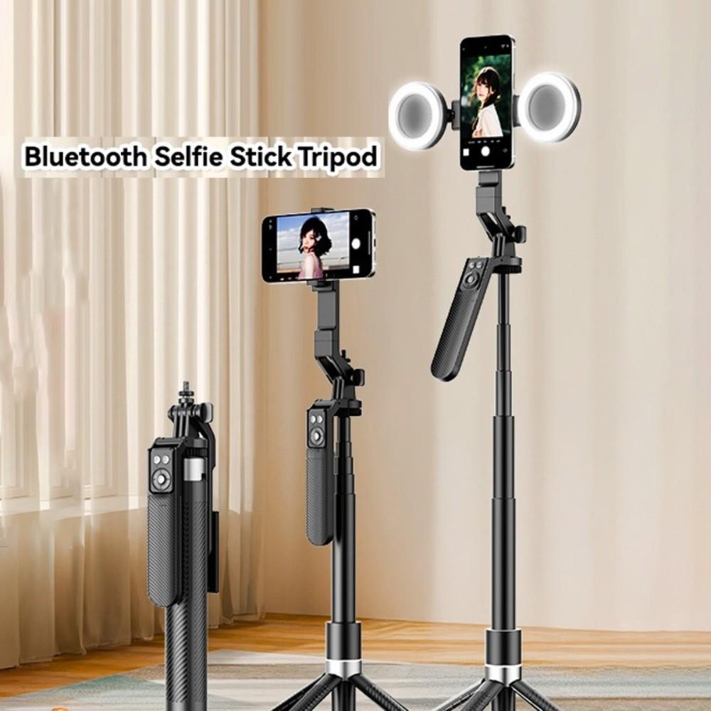 With LED Lamp Telescopic Selfie Stick Four Legged Selfie Stick Stand Live Broadcast