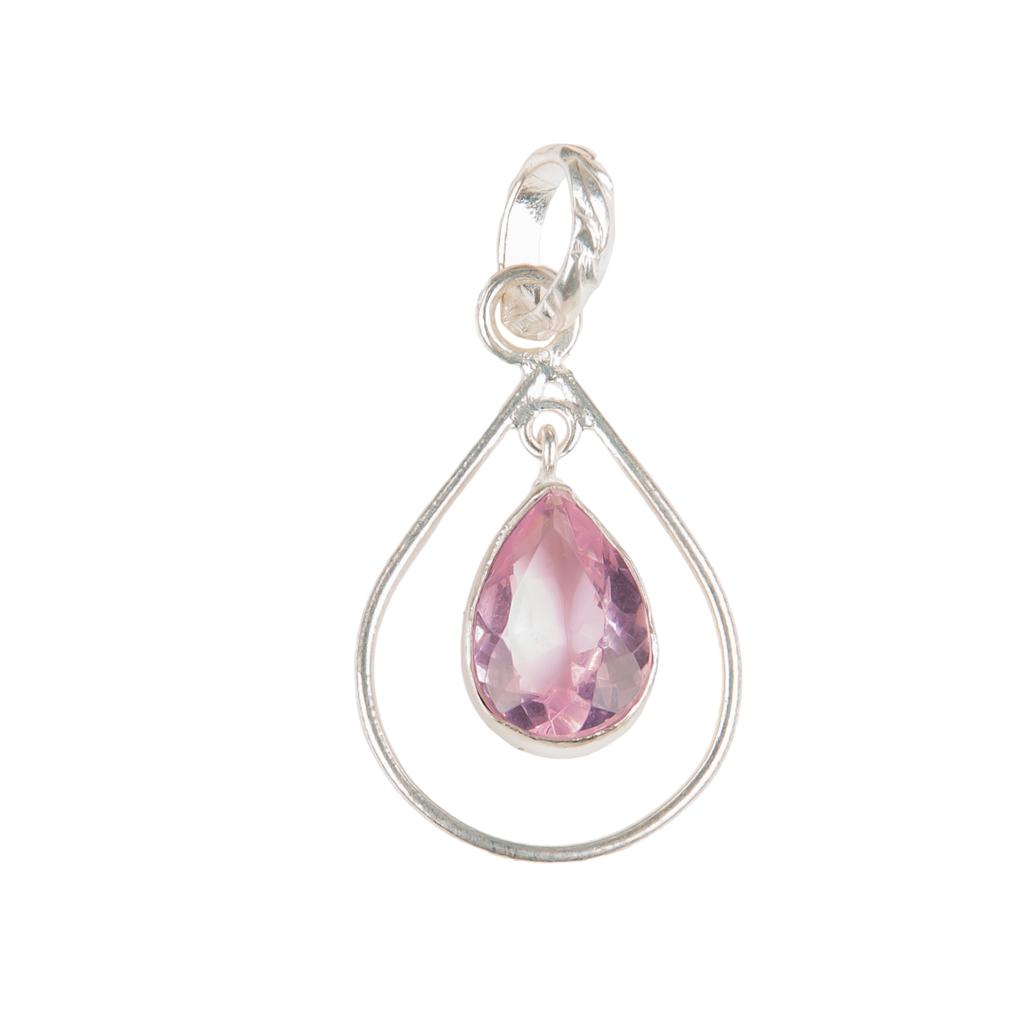 Wedding Gift Morganite Gemstone 925 Sterling Silver Jewelry Handmade Pendant PP-3-11