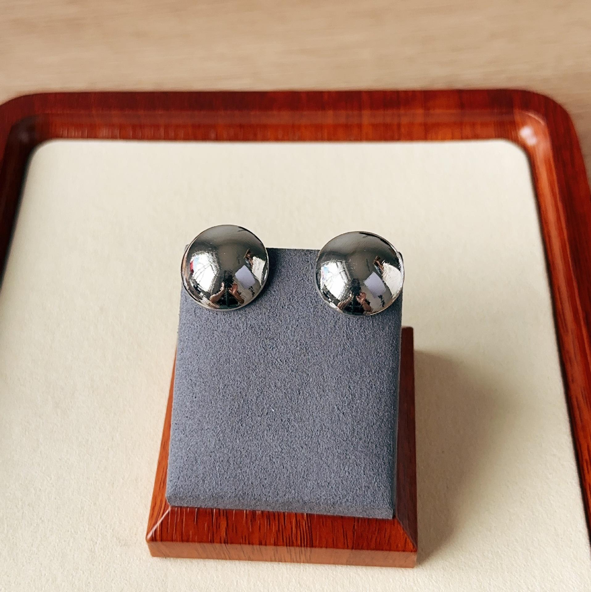 Ретро Гладкие Полусферические Серьги-Гвоздики Панк Металлические Модные Украшения Женские Повседневные Вечерние Аксессуары