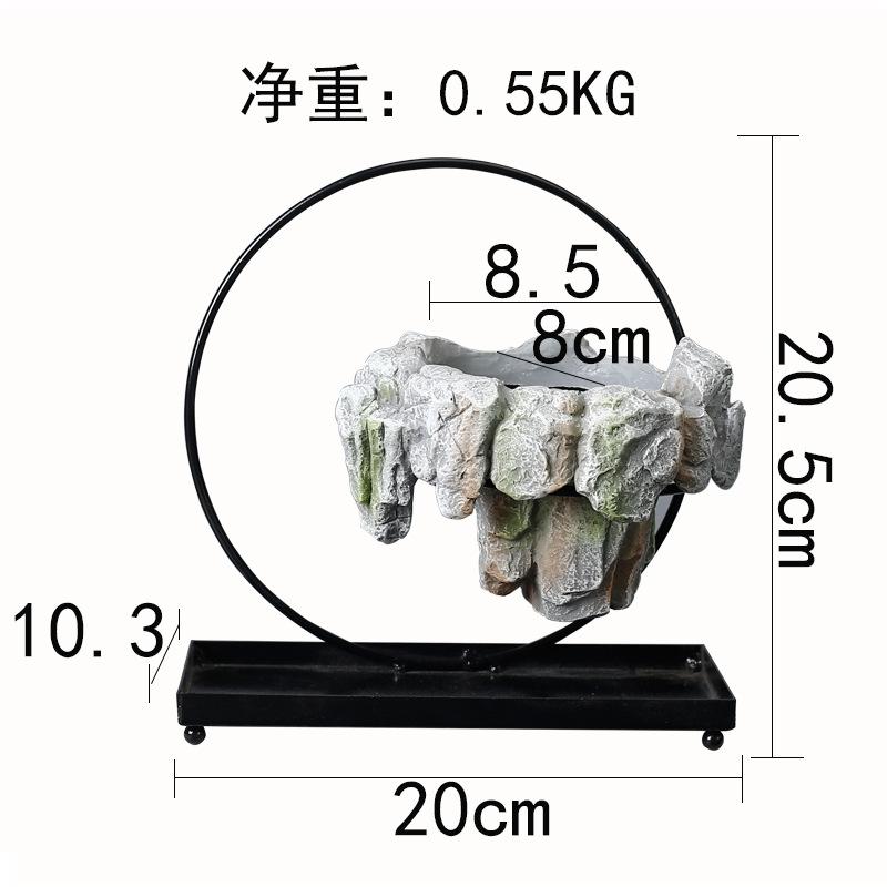 Pure Handmade Succulent Flower Pots, Rich Tree, Bonsai, Rice, Bamboo Indoor, Floating Island, Suspended Iron, Micro Landscape Ba