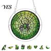 Transparent Stained Glass Halloween Acrylic Puzzle Decor, 2D Ghost Pumpkin Skeleton Hanging Sign, Faux Holiday Spooky Decorations for Party