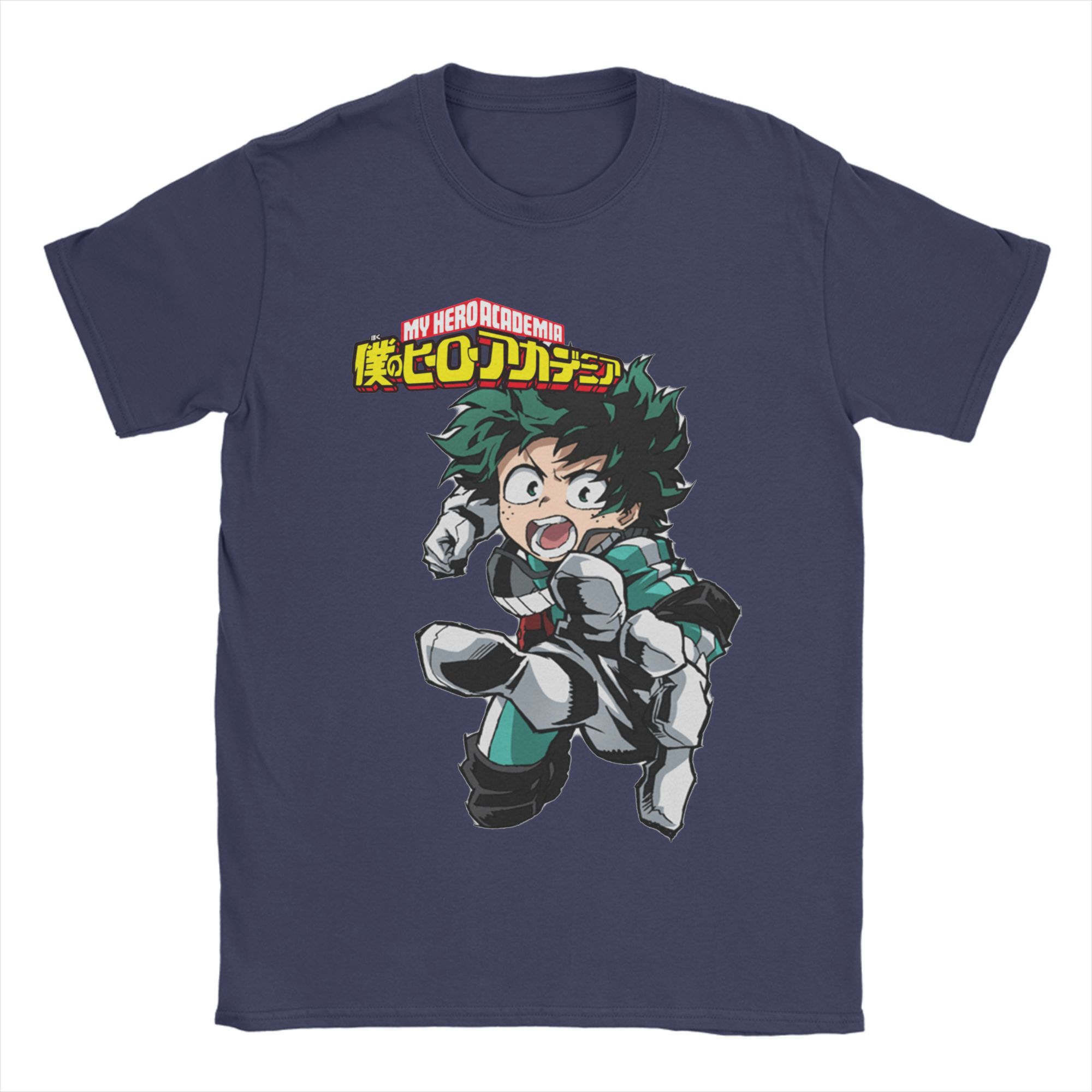 

My Hero Academia Deku T-Shirt Unisex 100%Cotton Tops Funny O-neck Short Sleeve M