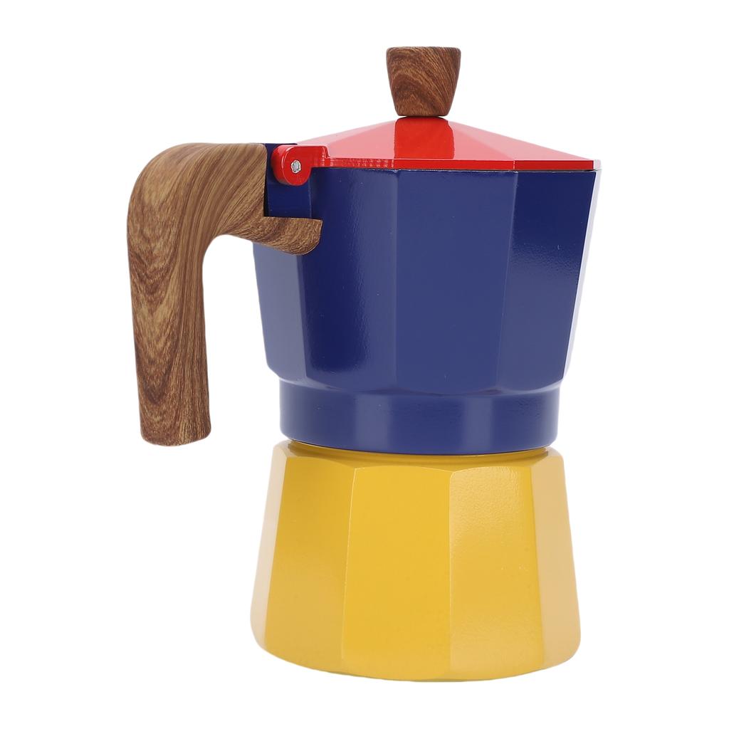 Italian Coffee Maker 150ml 3 Cups Aluminum Single Valve Portable Stovetop Coffee Maker Pot for Cuban Cafe Home Brewing Camping