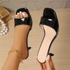 Women's shoes new fine heel patent leather temperament personality one word high heel fine heel cool slippers women