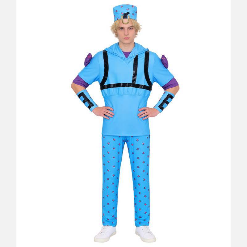 Jojos Bizarre Adventure Jonathan Joestar Cosplay Costume With Printed Fabric For Halloween Party