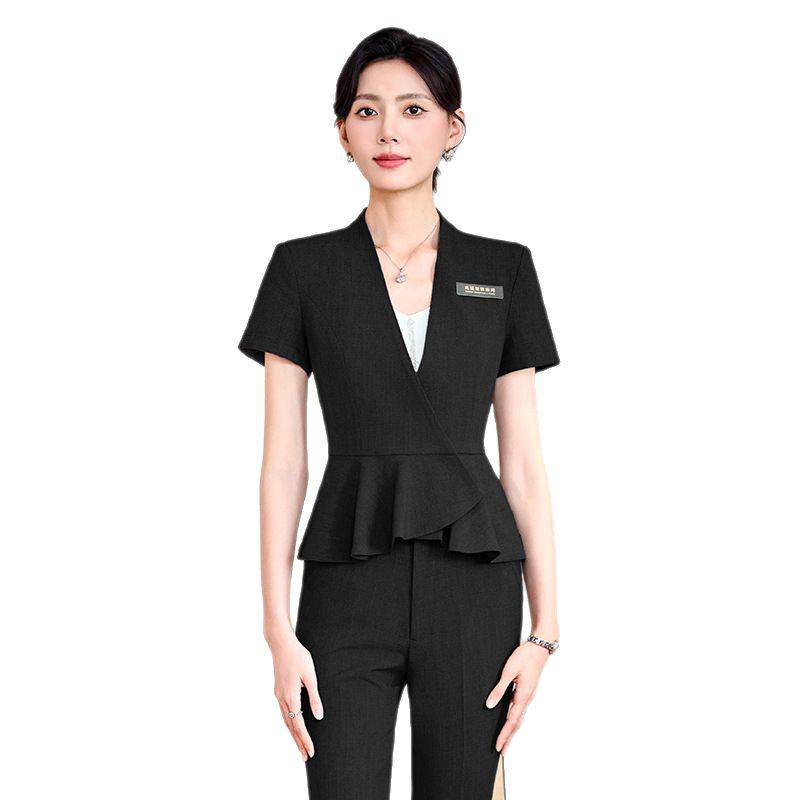 Premium Women's Summer Short-Sleeve Suit Set - Elegant Skirt Suit for Professional and Stylish Workwear