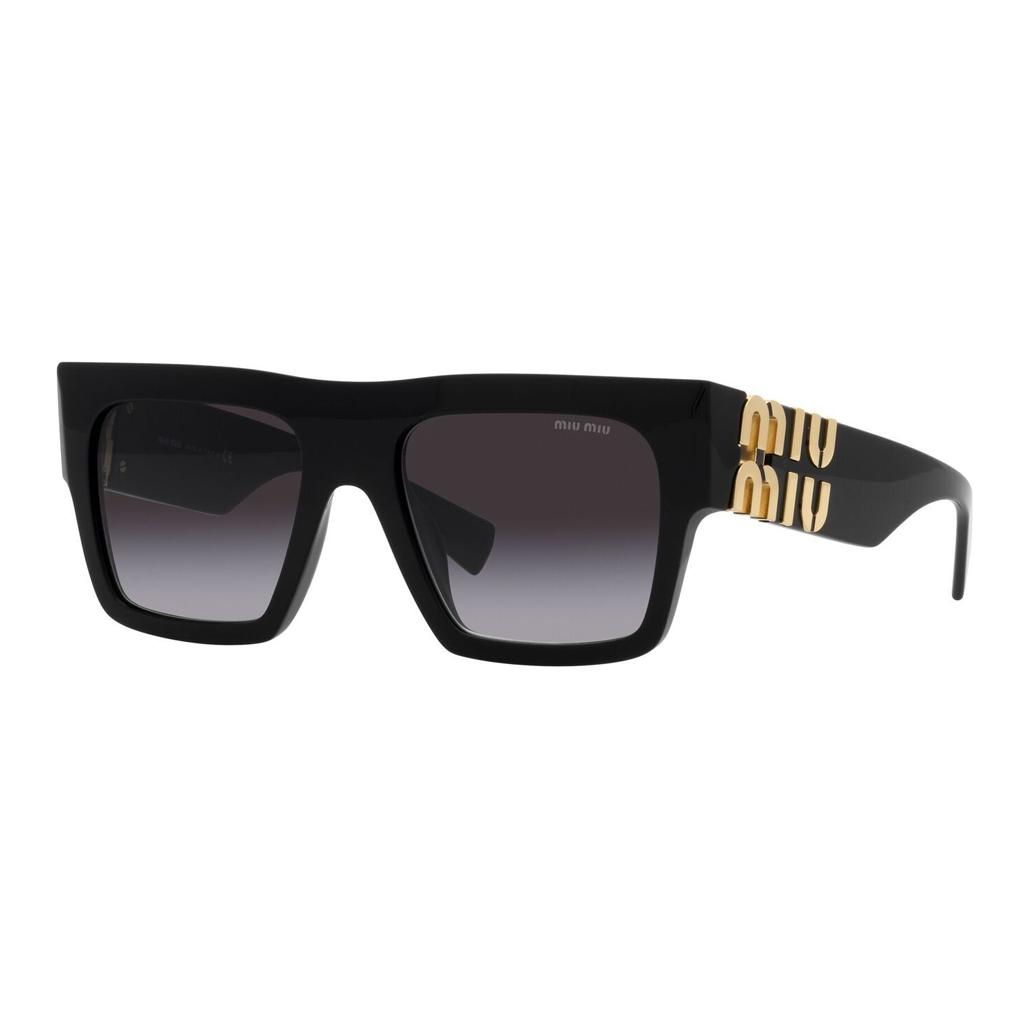 Miu Miu Lunettes de soleil Logo Lettre Forme Irrégulière Lunettes de soleil Unisexe Noir 0MU10WS1AB5D1 Basic Packaging-Eyeglass Case+Box