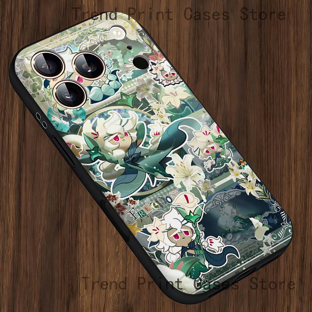 White Lily C-Cookie Phone Case For iPhone 15,16,17,13,14,11,12,Pro,Max,Plus,E,Air,Mini Protect Shell