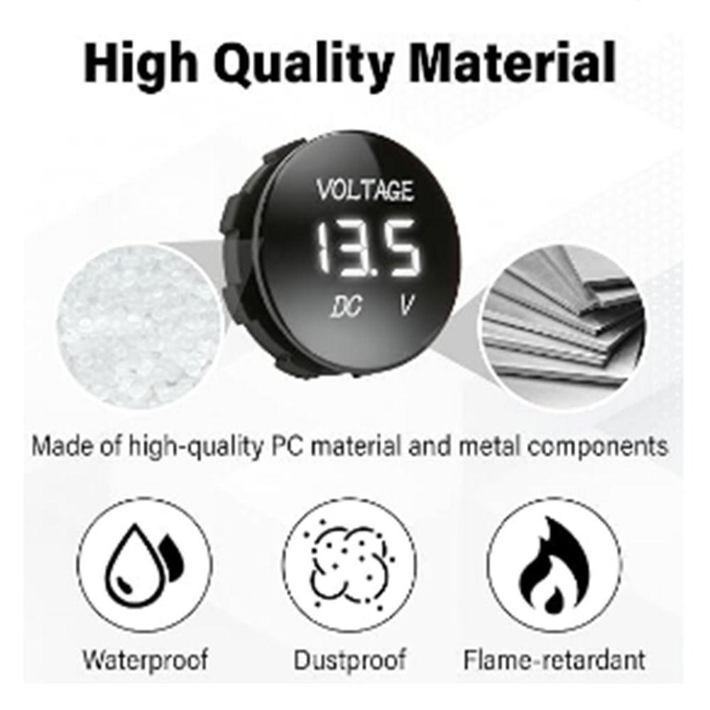 Waterproof Vehicle Voltmeter Tester DC 12V-24V Car Motorcycle Voltmete  Motorcycle Use